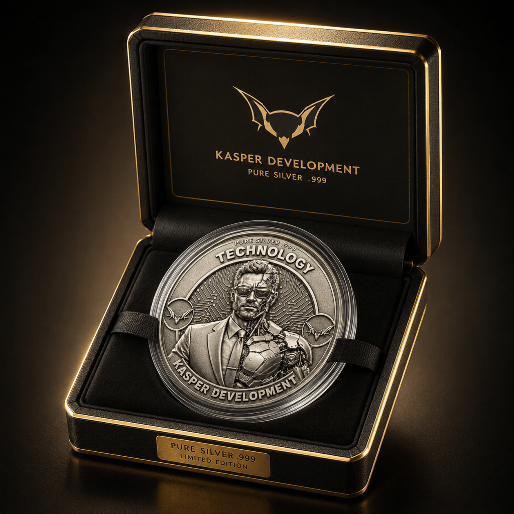 Luxurious silver coin in elegant box