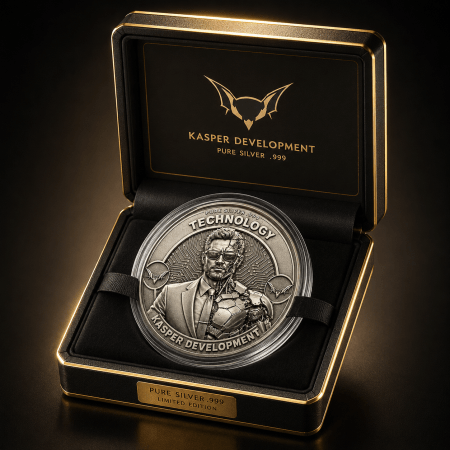 Luxurious silver coin in elegant box